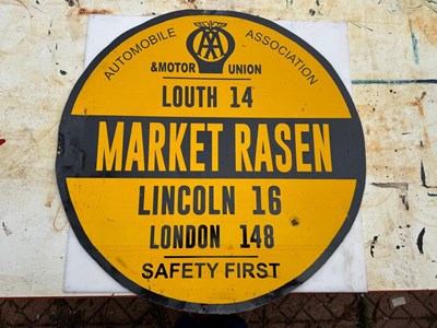 Lot 807 - AA MARKET RASEN SIGN 30" DIA