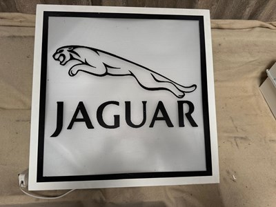 Lot 411 - JAGUAR LIGHT UP SIGN 23" X 23"