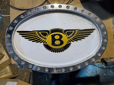 Lot 701 - BENTLEY LIGHT UP SIGN 17.5" X 12"