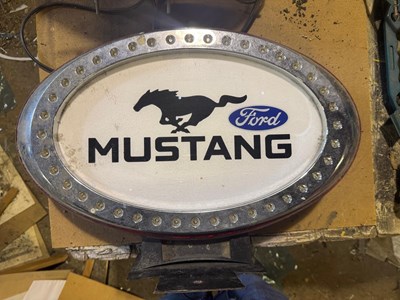 Lot 531 - FORD MUSTANG LIGHT UP SIGN 17.5" X 12"