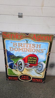 Lot 179 - BRITISH DOMINIONS HAND PAINTED ON CANVAS SIGN 40" X 32"