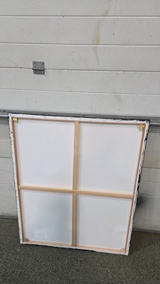 Lot 23 - HARLEY DAVIDSON MOTOR CYCLES HAND PAINTED ON CANVAS SIGN 40" X 32"