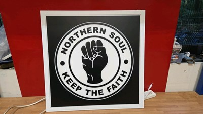 Lot 563 - NORTHERN SOUL LIGHT UP SIGN 23" X 23"