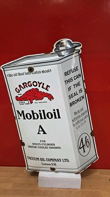 Lot 49 - GARGOYLE MOBIL OIL A ENAMEL SIGN 18" X 10"
