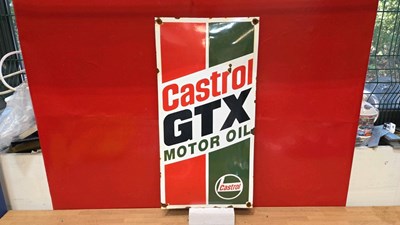 Lot 257 - CASTROL GTX MOTOR OIL ENAMEL SIGN 24" X 12"