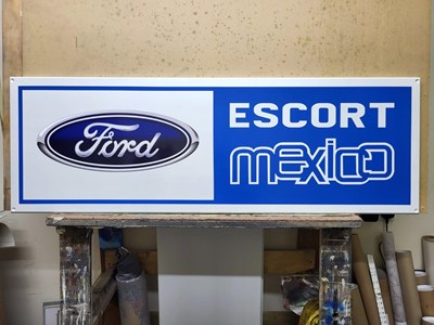 Lot 145 - FORD ESCORT MEXICO RETRO SIGN 48" X 16"