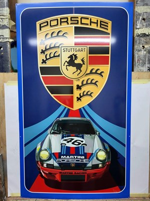 Lot 399 - MARTINI PORSCHE METAL SIGN 45" X 26"
