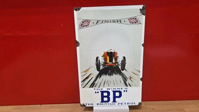 Lot 211 - BP THE WINNER STYLE ENAMEL SIGN 16" X 10"