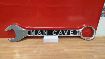 Lot 539 - "MAN CAVE " LARGE CAST SPANNER 36" X 7"