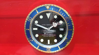 Lot 61 - ROLEX STYLE SUBMARINER WALL CLOCK
