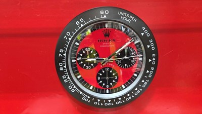 Lot 153 - ROLEX STYLE OYSTER COSMOGRAPH DAYTONA WALL CLOCK