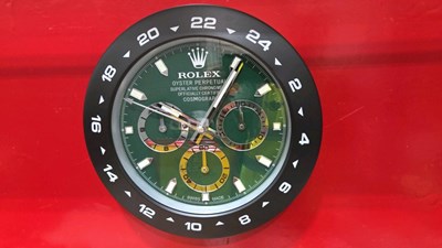 Lot 125 - ROLEX STYLE COSMOGRAPH DAYTONA WALL CLOCK