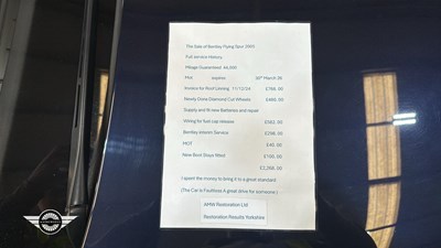 Lot 854 - 2005 BENTLEY CONTINENTAL FLYING SPUR A