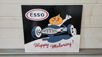 Lot 37 - HAND PAINTED ESSO HAPPY MOTORING SIGN- ALL PROCEEDS TO CHARITY