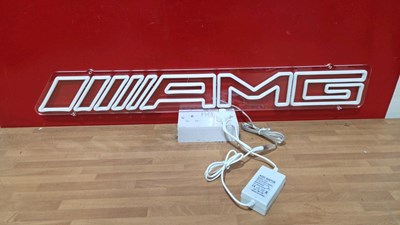 Lot 103 - WHITE NEON AMG LIGHT UP SIGN 32" x 12"