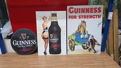 Lot 261 - 3 X ALUMINIUM PRINTED GUINNESS SIGNS
