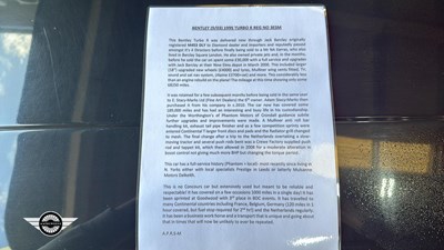 Lot 323 - 1995 BENTLEY TURBO R AUTO