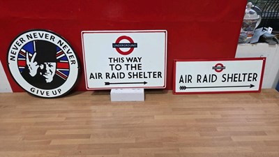 Lot 571 - 3 X WW2 STYLE REPRO ENAMEL SIGNS