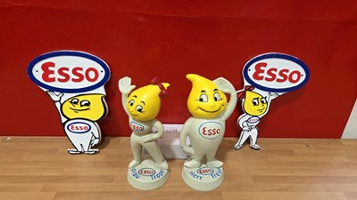 Lot 875 - MR & MRS DRIP CAST MONEY BOXES & REPRO ESSO CAST SIGNS