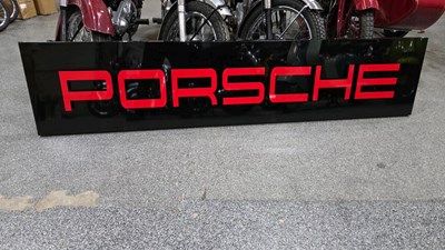 Lot 601 - LARGE PLASTIC PORSCHE SIGN 92" X 20"