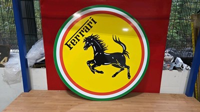 Lot 439 - FERRARI ALUMINIUM PRINTED SIGN 30" DIA