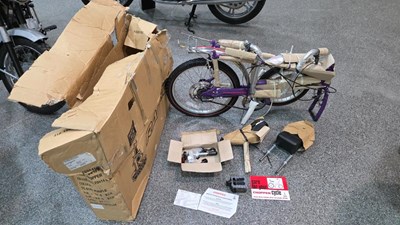 Lot 121 - MK3 PURPLE RALEIGH CHOPPER AS FOUND IN CLOSED DOWN BIKE SHOP