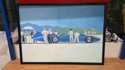 Lot 237 - FRAMED BLUEBIRD AT BONNEVILLE CANVAS PRINT 39" X 28"