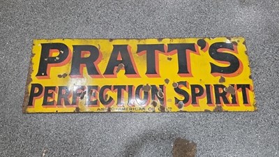 Lot 53 - PRATT'S PERFECTION SPIRIT ENAMEL SIGN 52" X 18"
