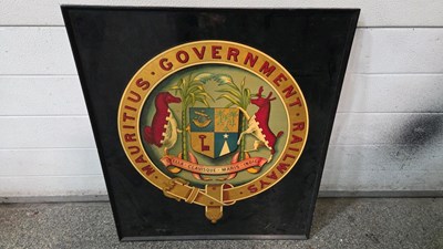 Lot 841 - WOODEN GOVERNMENT RAILWAY SIGN 28" X 24"