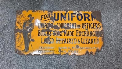 Lot 801 - UNIFORM FOR OFFICERS ENAMEL SIGN 36" X 19"