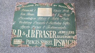 Lot 771 - A.B. & J.B. FRASER JEWELLERS SIGN 40" X 30"
