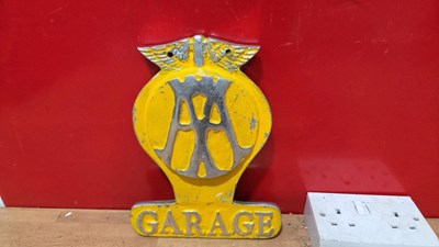 Lot 371 - AA GARAGE CAST , DOUBLE SIDED SIGN 11" X 8"