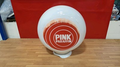 Lot 659 - PINK PARAFFIN GLASS GLOBE