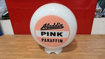 Lot 685 - ALADDIN PINK PARAFFIN GLASS GLOBE
