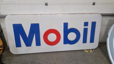 Lot 361 - LARGE MOBIL OIL PLASTIC SIGN 98" X 42"