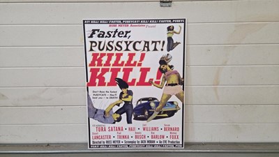 Lot 219 - PORSCHE FASTER, PUSSYCAT ! KILL KILL MOVIE POSTER 31" X 23"