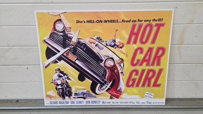 Lot 205 - 1958 STYLE HOT CAR GIRL MOVIE POSTER 31" X 24"
