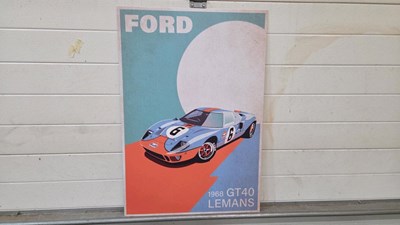 Lot 511 - FORD GT 40 , GULF LE MANS SIGN 33" X 24"