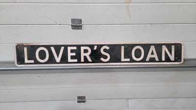 Lot 423 - LOVER'S LOAN STREET SIGN 44" x 6"-ALL PROCEEDS TO CHARITY