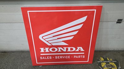 Lot 407 - HONDA SALES . SERVICE . PARTS ALLOY COMPOSITE SIGN 36" X 38"