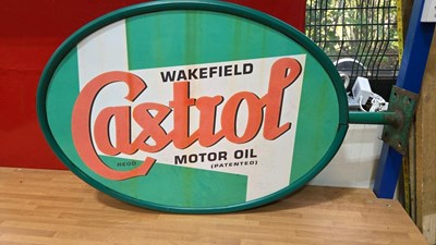 Lot 97 - CASTROL WAKEFIELD MOTOR OIL,DOUBLE SIDED SIGN 29" X 21"