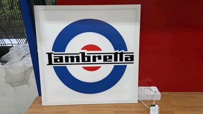 Lot 799 - LAMBRETTA LIGHT UP SIGN 24" X 24"
