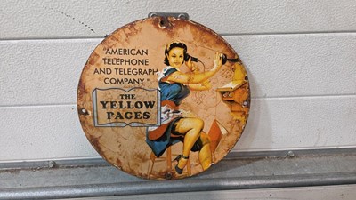 Lot 421 - YELLOW PAGES ENAMEL SIGN 12" DIA