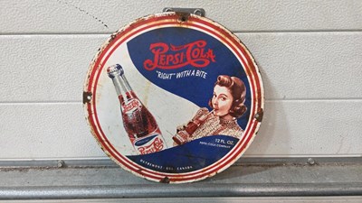 Lot 449 - PEPSI COLA ENAMEL SIGN 12" DIA