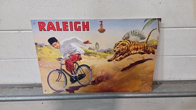 Lot 723 - RALEIGH METAL SIGN 18" X 12"