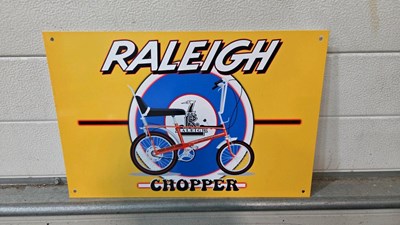 Lot 733 - RALEIGH CHOPPER METAL SIGN 18" X 12"