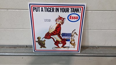 Lot 785 - ESSO PUT A TIGER IN YOUR TANK METAL SIGN 12" X 12"