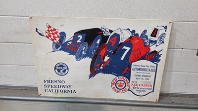 Lot 781 - FRESNO SPEEDWAY SIGN 24" X 15"