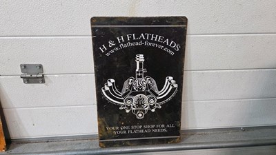 Lot 731 - H & H FLAT HEADS SIGN 18" X 12"