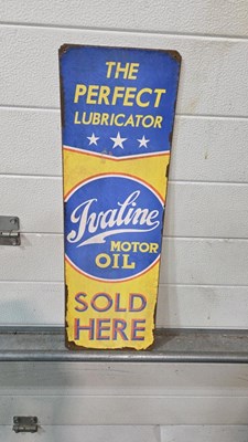 Lot 625 - IVALINE MOTOR OIL , THE PERFECT LUBRICATOR SIGN 24" x 8"